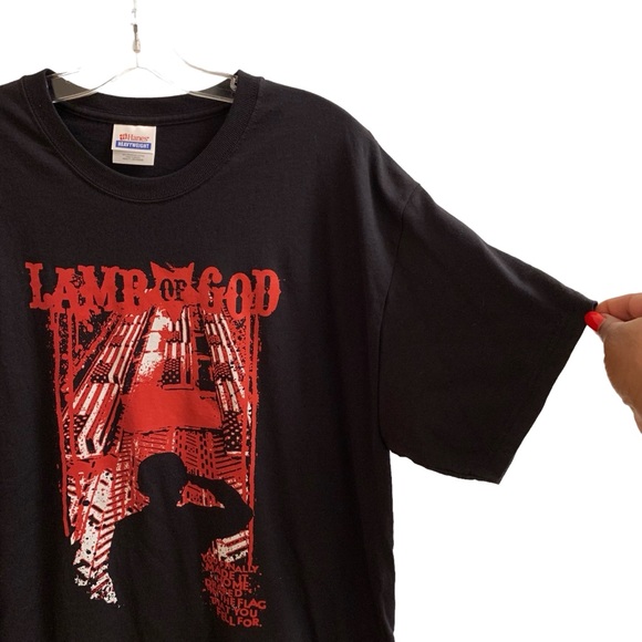 Vintage Lamb of God Caskets Band T Shirt Size Large Black Thrash Metal - Picture 4 of 9